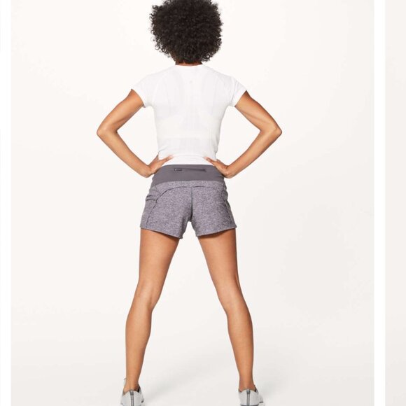 Lululemon Run Times Short II*4" Heather Lux Multi Black- Size 2 *Flaw Faded logo - Picture 10 of 11